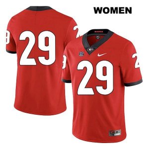 Women's Georgia Bulldogs NCAA #29 Christopher Smith Nike Stitched Red Legend Authentic No Name College Football Jersey DYM7654YA